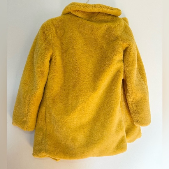 Ci Sono Soft Yellow Faux Fur Jacket size small old money elegant modest winter - Picture 3 of 3